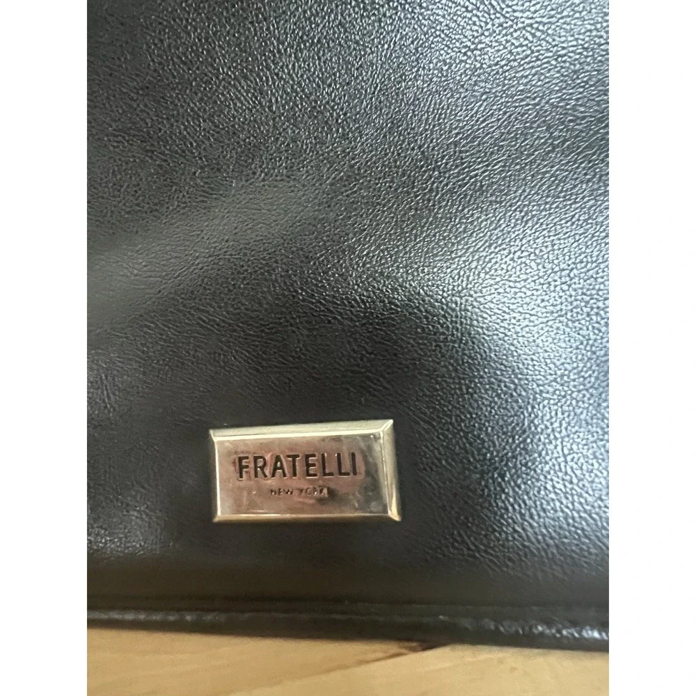 Black Leather Messenger‎ Laptop Briefcase Bag Unisex Designer *READ